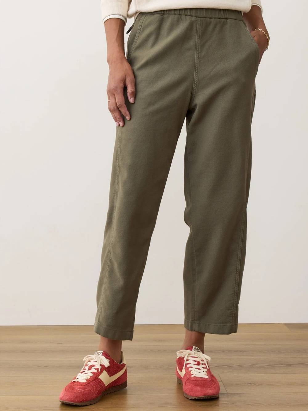 Marine Layer Jessie Barrel Leg Cotton Blend Pants Latge